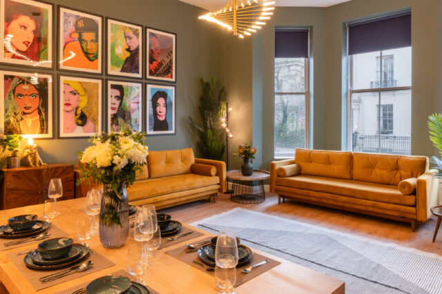 Living room of our newest luxury serviced apartment - Catharine House I